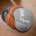 Personalizada Nacimiento Flor PU Alfombrilla de ratón con nombre y reposamuñecas Ordenador Oficina Escritorio Accesorio Regalo para Amigo Colega