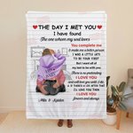 Acogedora manta personalizada para el dormitorio con nombre y palabras de amor Decoración romántica para el hogar Día de San Valentín Regalo de aniver