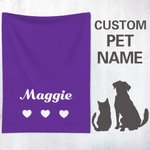 Personalised Cute Element Multicolour Pet Blanket with Name Soft and Warm Dog Cat Sleep Mat Gift for Pet Lover Owner