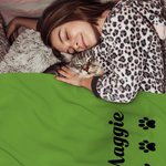 Personalised Cute Element Multicolour Pet Blanket with Name Soft and Warm Dog Cat Sleep Mat Gift for Pet Lover Owner