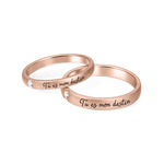 Bagues de Couple en Argent Sterling Personnalisées avec Texte Cadeau St Valentin pour Couple