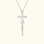 Personalized Cross Name Pendant Necklace Religious Jewellery Christening Baptism Gift for Women Christian