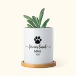 Gepersonaliseerde Pet Paw Memorial Keramische Plant Pot met Houten Voet Huisdier verlies Sympathie Gift voor Huisdierliefhebber