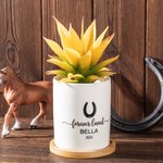 Gepersonaliseerde Pet Paw Memorial Keramische Plant Pot met Houten Voet Huisdier verlies Sympathie Gift voor Huisdierliefhebber