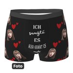 Personalisierte Gesicht Foto Boxershorts mit Liebe Herzen „ICH saugte ES ALSO GEHÖRT ES mir“ Herrenunterwäsche Valentinstag Geburtstag Geschenk
