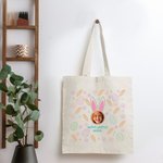 Sac à Main en Toile Motif Thème Pâques Sac Personnalisé avec Nom et Photo Cadeau Anniversaire Pâques pour Efants Famille