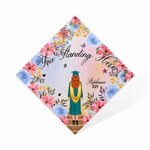 Personalisierte Rücken Silhouette Floral Grad Cap Dekor mit Namen und Jahr