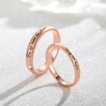 Bagues de Couple en Argent Sterling Personnalisées avec Texte Cadeau St Valentin pour Couple