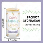 Personalized Some Bunny Loves You Easter Carrot Frosted Can Glasses with Name Easter Gift for Kids Family