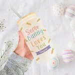 Personalized Some Bunny Loves You Easter Carrot Frosted Can Glasses with Name Easter Gift for Kids Family