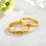 Bagues de Couple en Argent Sterling Personnalisées avec Texte Cadeau St Valentin pour Couple