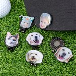 Personalized Photo Golf Ball Marker with Magnetic Hat Clip with Name Birthday Father's Day Gift for Golf Lover