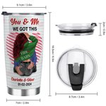 Gobelet personnalisé You & Me 20oz en acier inoxydable avec nom et mots d'amour Cadeau d'anniversaire de Saint-Valentin pour couple