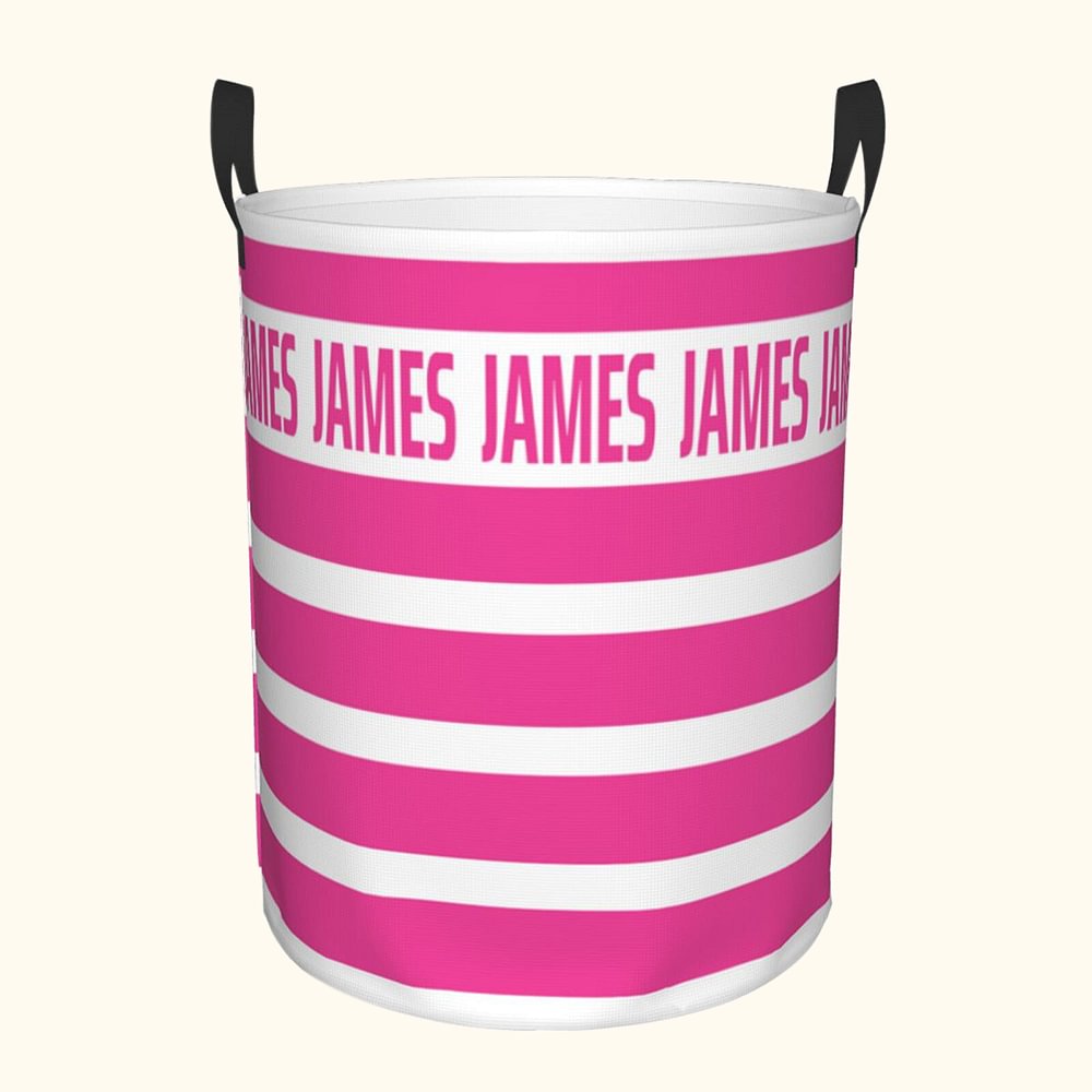 Cestino per la biancheria giocattolo in tessuto Oxford impermeabile a strisce personalizzato con nome Regalo di inaugurazione per bambini della famigl