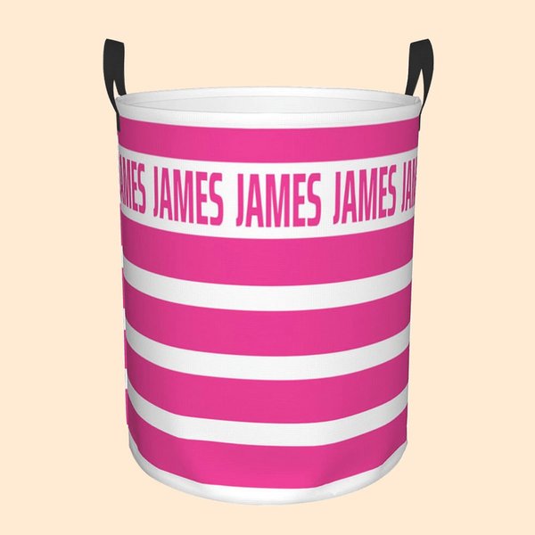 Personalisierte Streifen wasserdicht Oxford Tuch Spielzeug Wäschekorb mit Namen Housewarming Geschenk für Familie Kinder