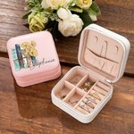 Gepersonaliseerde boek geboorte bloem sieraden doos draagbare reizen accessoire verjaardag bruidsmeisje cadeau voor vrouwen boek minnaar