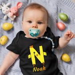 Personalised Cute Bunny Chick Letters Baby Onesie T-shirt Sweatshirt Parent-children Clothing Easter Baby Shower Gift for Family Kid