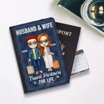 Gepersonaliseerde Travel Partners voor het leven PU lederen paspoorthoes Valentijnsdag Reis Accessoire Gift voor paar vrienden