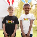 Henkilökohtainen söpö Bunny Chicken Pattern nimi pääsiäinen paita hikipaita Baby Onesie Vanhempi-lapset vaatteet pääsiäinen lahja perheelle