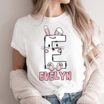 Personalised Cute Bunny Chick Letters Baby Onesie T-shirt Sweatshirt Parent-children Clothing Easter Baby Shower Gift for Family Kid
