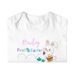 Personalizzato prima Pasqua bambino Onesie con nome Cute Bunny Holiday Costume Baby Shower regalo di Pasqua per il neonato nuovo genitore