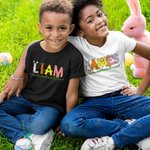 Henkilökohtainen söpö Bunny Chicken Pattern nimi pääsiäinen paita hikipaita Baby Onesie Vanhempi-lapset vaatteet pääsiäinen lahja perheelle