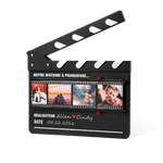 Claquette en Bois Personnalisée avec Photos Roulantes et Conception du Film Cadeau Romantique Saint-Valentin Anniversaire pour Couple