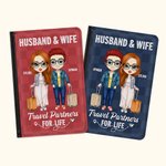 Gepersonaliseerde Travel Partners voor het leven PU lederen paspoorthoes Valentijnsdag Reis Accessoire Gift voor paar vrienden
