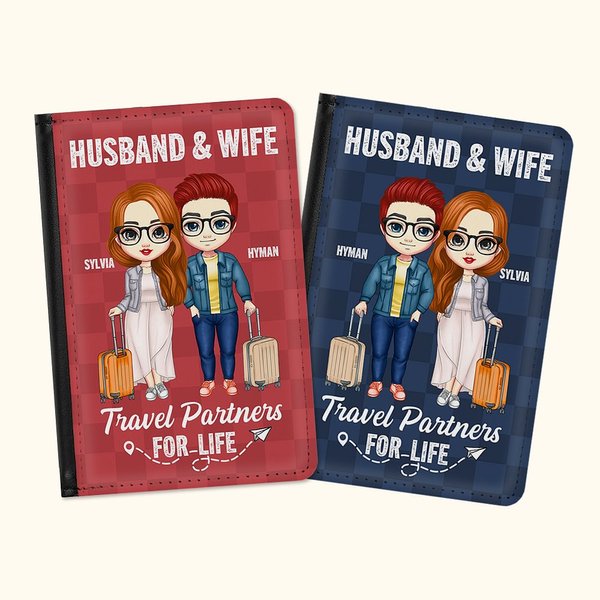 Gepersonaliseerde Travel Partners voor het leven PU lederen paspoorthoes Valentijnsdag Reis Accessoire Gift voor paar vrienden