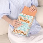 Personalized Colorful Handmade Book Sleeve Book Cover Protector with Pocket and Name Birthday Back to School Gift for Book Lover