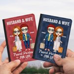 Gepersonaliseerde Travel Partners voor het leven PU lederen paspoorthoes Valentijnsdag Reis Accessoire Gift voor paar vrienden