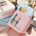 Gepersonaliseerde boek geboorte bloem sieraden doos draagbare reizen accessoire verjaardag bruidsmeisje cadeau voor vrouwen boek minnaar