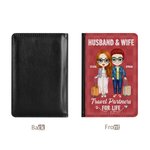 Gepersonaliseerde Travel Partners voor het leven PU lederen paspoorthoes Valentijnsdag Reis Accessoire Gift voor paar vrienden