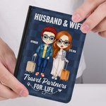 Gepersonaliseerde Travel Partners voor het leven PU lederen paspoorthoes Valentijnsdag Reis Accessoire Gift voor paar vrienden