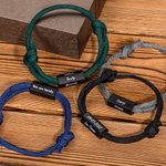 Gepersonaliseerde Touwknoop Verstelbare Armband met 6 Zijden Matte Kraal Minimalistisch Sieraden Verjaardag Vaderdag Cadeau voor Mannen