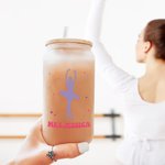 Personalisierte In My Dance Teacher Era 20oz Milchglasbecher mit Strohhalm und Name Geschenk für Ballerina