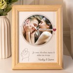 Cadre Photo en Bois Personnalisé avec Photo et Texte Cadeau de Saint-Valentin pour Couple Le Meilleur est Encore à Venir