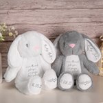 Personalisierter Niedlicher Kuschelhase zur Erinnerung Trösterplüschtier für Sternenkinder Engel-Baby und Gedenkmomente Fehlgeburt Gedenkgeschenk