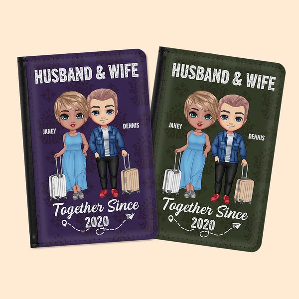 Gepersonaliseerde Bloemenpatroon Samen Sinds Vele Jaren Paspoortdekking Valentijnsdag Reis Reisaccessoire Cadeau voor Paar Vrienden