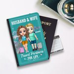 Henkilökohtainen värikartta Travel Partners for Life Passport Cover Vuosipäivä Ystävänpäivä Travel lahja pariskunnalle
