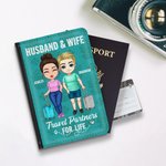 Henkilökohtainen Vintage kuvio aviomies & vaimo Travel Partners for Life Passin kansi Ystävänpäivä pariskunnalle Ystävän päivä
