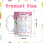 Personlig Söt Påskhare 11oz Keramisk Mugg med Namn Glad Påsk Present till Barn Familj