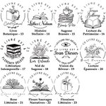 Tampon de Gaufrage Personnalisé avec Nom et Texte en Sac de Stockage Noir Pince à Gaufrer pour Librairie Cadeau Noël pour Lecteurs Club de Livres