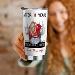 Personalized You’re Still Hotter Than This Coffee 20oz Stainless Steel Tumbler with Couple Names Valentine’s Day Anniversary Gift for Couple