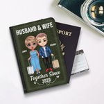 Personalisierte florale Muster zusammen seit vielen Jahren Passport Cover Valentinstag Reise Reisezubehör Geschenk für Paar Freunde
