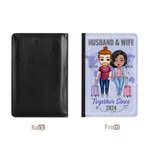Mapa personalizado en color sólido Marido y mujer juntos desde hace años Funda de pasaporte Regalo de San Valentín para pareja amigo