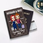 Henkilökohtainen Yhdessä monista vuosista lähtien Checkered Passport Cover Ystävänpäivä Travel lahja pariskunnalle