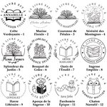 Tampon de Gaufrage Personnalisé avec Nom et Texte en Sac de Stockage Noir Pince à Gaufrer pour Librairie Cadeau Noël pour Lecteurs Club de Livres