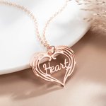 Personalizado collar de alas de ángel con el nombre de la joyería del corazón hueco Día de San Valentín regalo de cumpleaños para las mujeres
