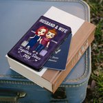 Henkilökohtainen Yhdessä monista vuosista lähtien Checkered Passport Cover Ystävänpäivä Travel lahja pariskunnalle